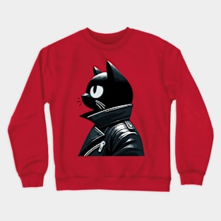 Black Cool Cat Crewneck Sweatshirt